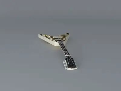 Gibson Zakk Wylde V Bullseye model guitar Free 3D model