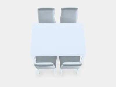 EKEDALEN - BERGMUND Table and 4 chairs 1 Low-poly 3D model