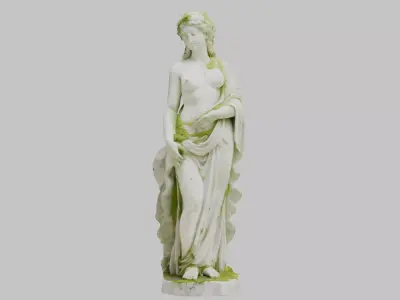 Elegant Marble Garden Statue Low-poly 3D model