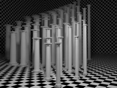 Round Tapered Columns 3D model