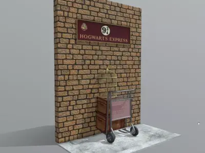 Harry Potter platform 934 scene  3D model
