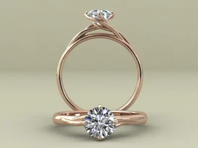 Engagement Ring Diamond Free 3D print model