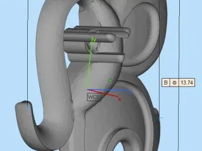 baby elephant pendant 3D print model