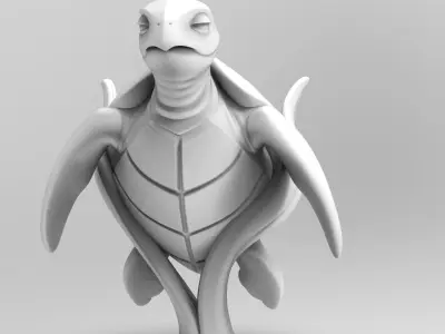 Mystical Sea Turtle Minimalist Sculpture 3D print model