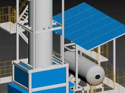 Preheating boiler Low-poly 3D model