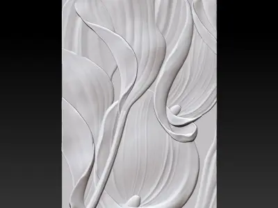 Calla lily bas-relief 3D model