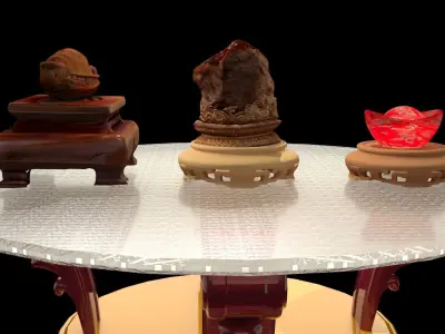 Chinese meat-shaped stone  3D model