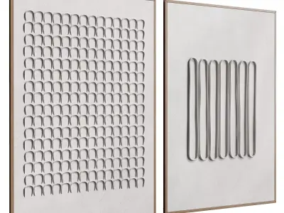 minimalist duo frame - 3d artwork Low-poly 3D model