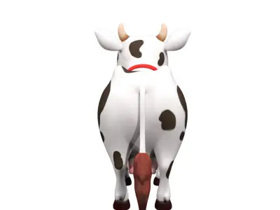 Cartoon Cow Low-poly 3D model
