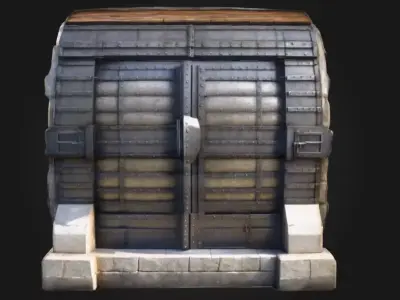 Large Medieval Bank Vault Low-poly 3D model