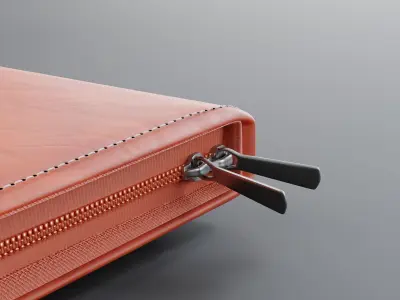 Leather portfolio bag - Closed Low-poly 3D model