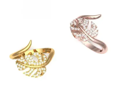 Leaf design ring 3D print model