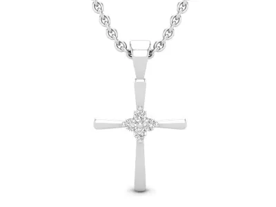 AV 683 Diamond Ladies Cross Pendant 3D print model
