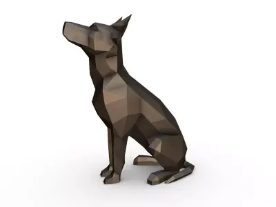 Australian Kelpie low poly 3D print model