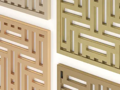 Arabic Islamic pattern decorative gold plaster 3D model