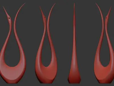 Lyrebird 2 Big Contemporary Abstract Yard statue 3D model