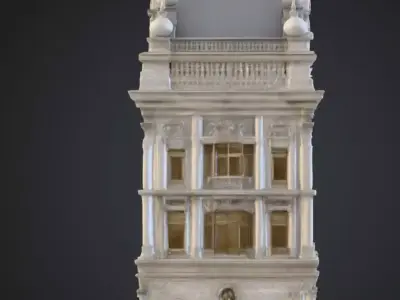 Baroque Style Palace  Detailed Historical Architecture Low-poly 3D model