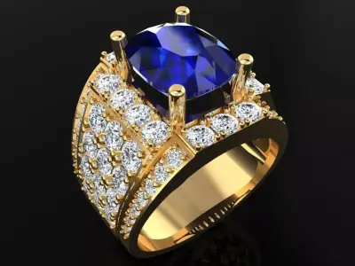 Gemstone rings - Oval stone ring - Diamond rings - N3023 3D print model