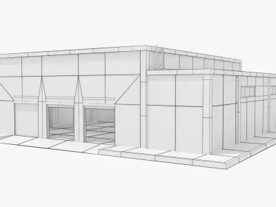 Garage Building Low-poly 3D model