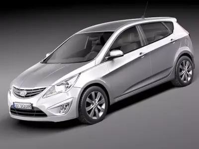 Hyundai Verna Accent 2012 Hatchback 3D Model 3D model