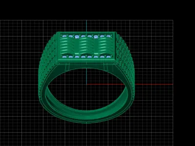 Print Ready STL 3DM  Gents Rings Diamond Men Ring  3D print model 85
