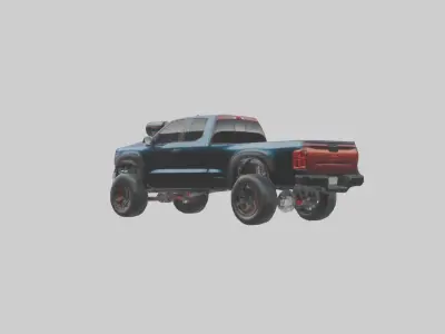 Performance Pickup Truck with Supercharger model Low-poly 3D model