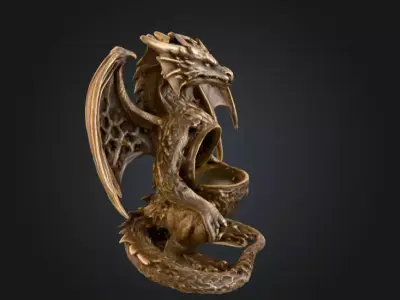 Woven Dragon Guardian Low-poly 3D model