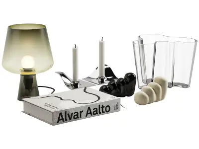 054 Living decor set ALVAR AALTO 00 3D model