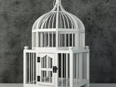 Wooden Decorative Cage by ZARA HOME 3D model
