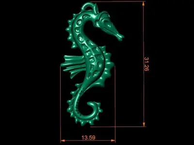 Seahorse Pendant 3D print model