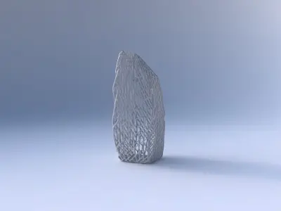 Vase bent rectangle with twisted lattice tiles 3D print model
