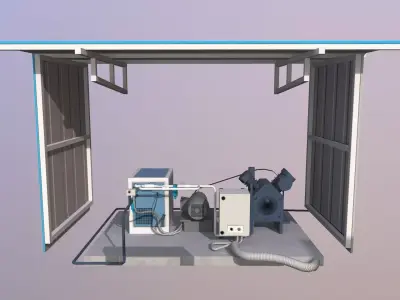 Gas Compressor Low-poly 3D model