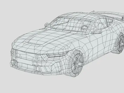 Shelby GT350 2025 Low-poly 3D model