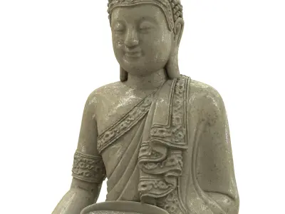 Buddha Lotus Fountain 3D model