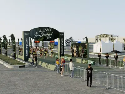 Event Fun Run Low-poly 3D model