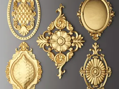 Rosette Molding set 1 3D model