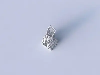 Vase twisted squeezed and bent quadratic with twisted organic... 3D print model