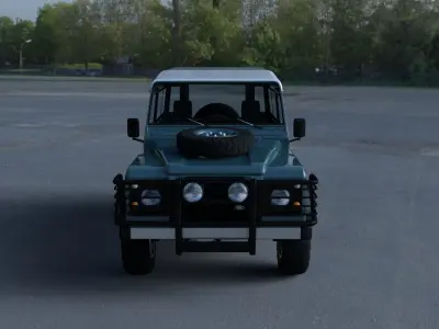 Land Rover Defender 90 Station Wagon w interior HDRI 3D model