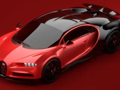 Bugatti Chiron Sport 2021 Red 3D model