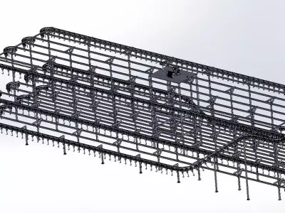 Electrostatic Powder Coating Line - Paint Booth System 3D model