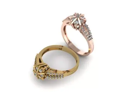 Flower Style Wedding Ring Use For Diamonds 3D print model