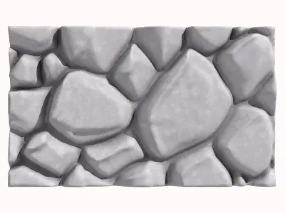 Layered Travertine Wall Panel 3D model