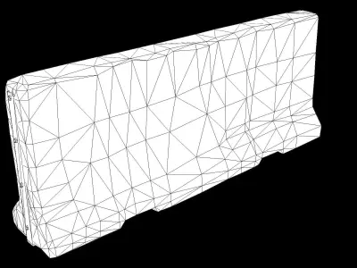 Large Concrete Barricade PBR Low-poly 3D model