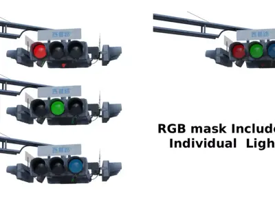 Traffic Light Intersection 3D model