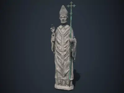 Saint Statue Low-poly 3D model