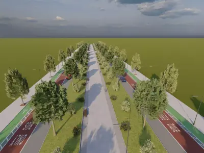 Realistic City Road For Unreal engine  3D model