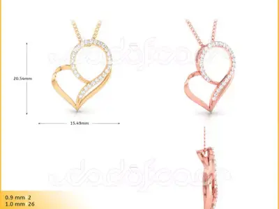 light weight yellow gold  diamond pendent -DOC-P8095 3D print model