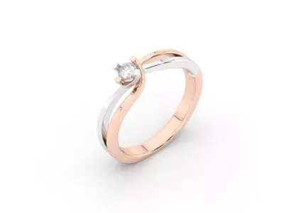 ENGAGEMENT RING TWO COLOR ALL SIZE 3D model