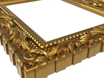 Carved Picture Frame 3D model 7