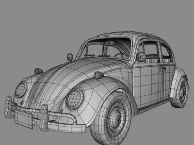 volkswagen beetle Low-poly 3D model